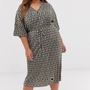 ASOS Curve plus black floral midi dress size 22